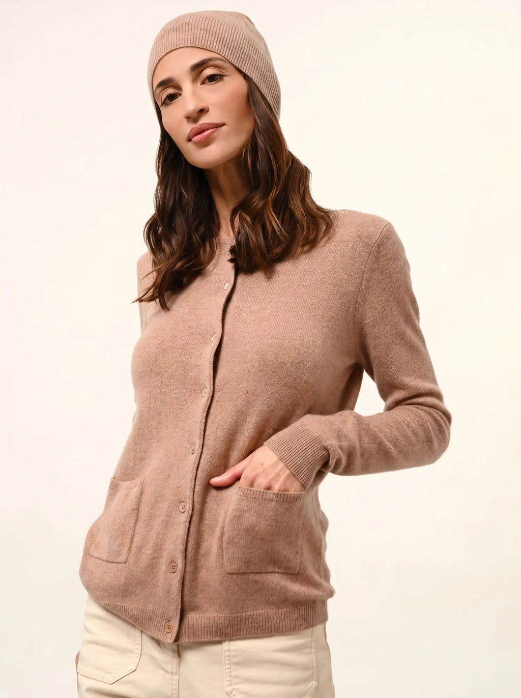 GINGER bonnet camel chiné