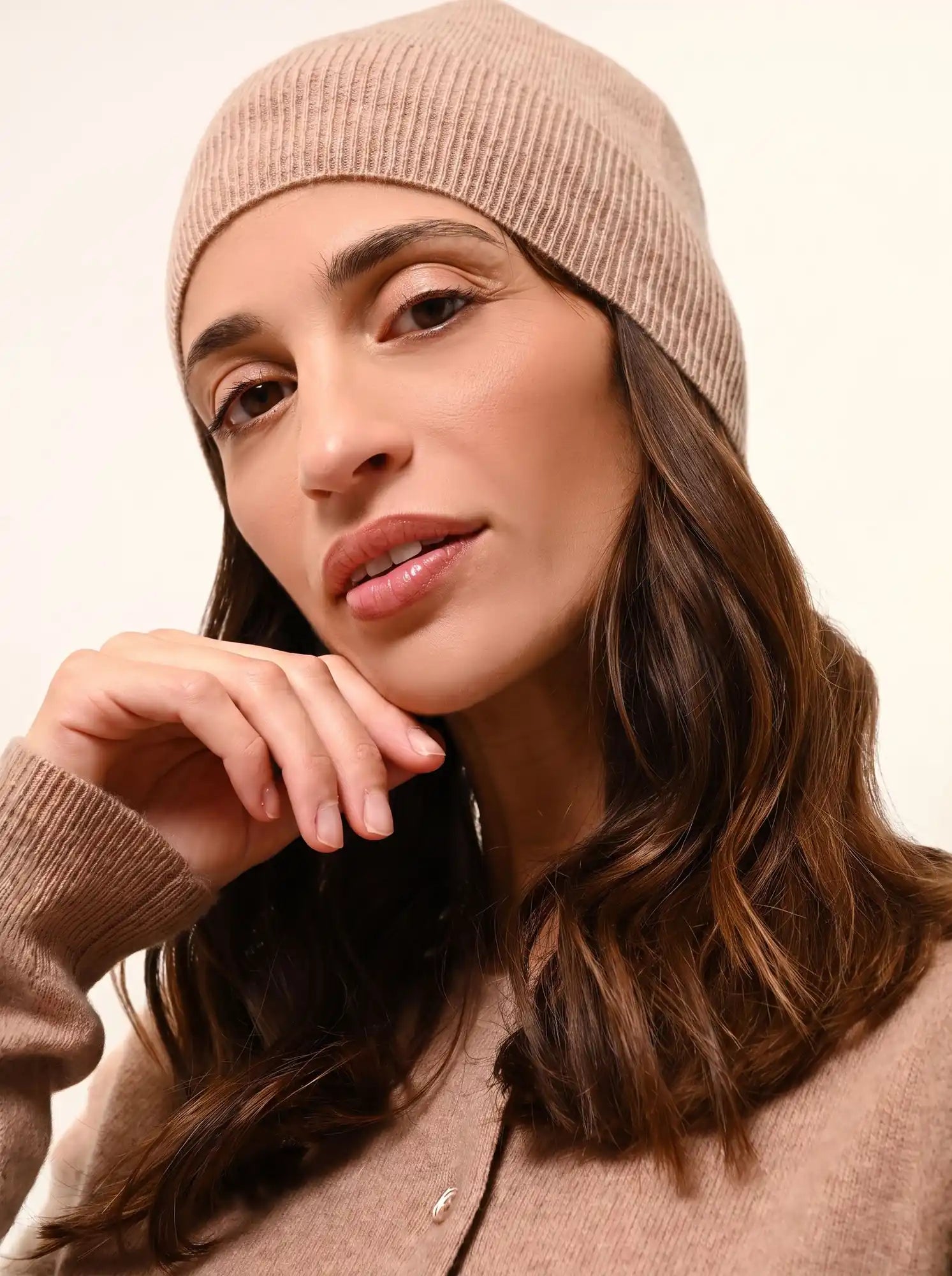 GINGER bonnet camel chiné