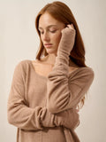 ZOE fingerlose handschuhe camel meliert