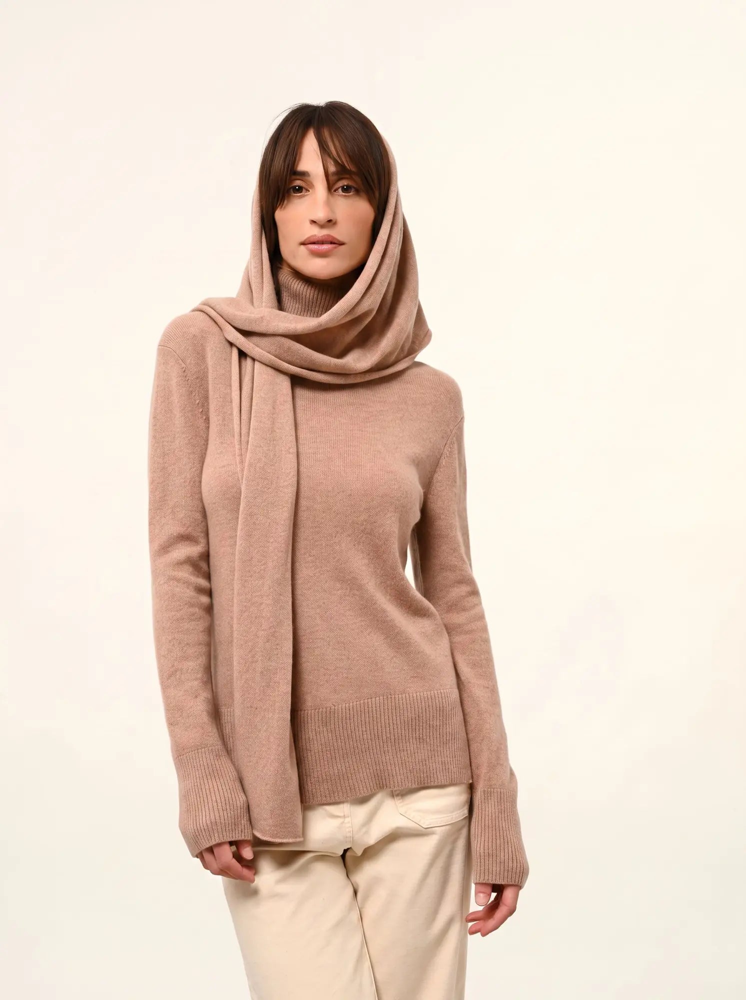SPENCER schal camel meliert