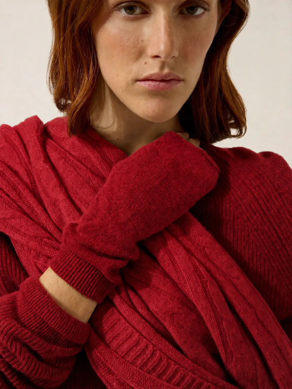 ZOE fingerlose handschuhe rot