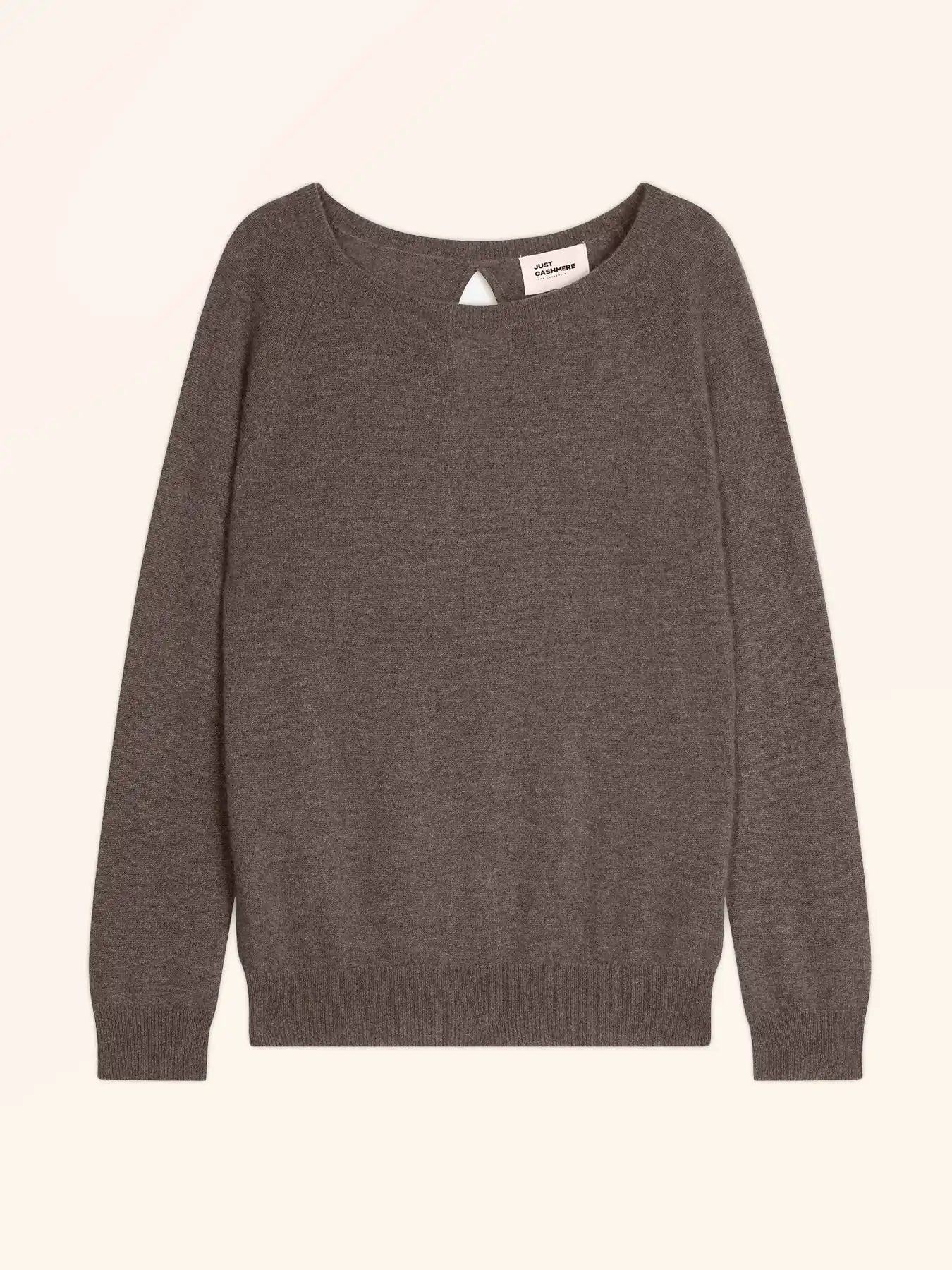ABIGAILE pullover u-boot-ausschnitt tropfen hinten taupe meliert