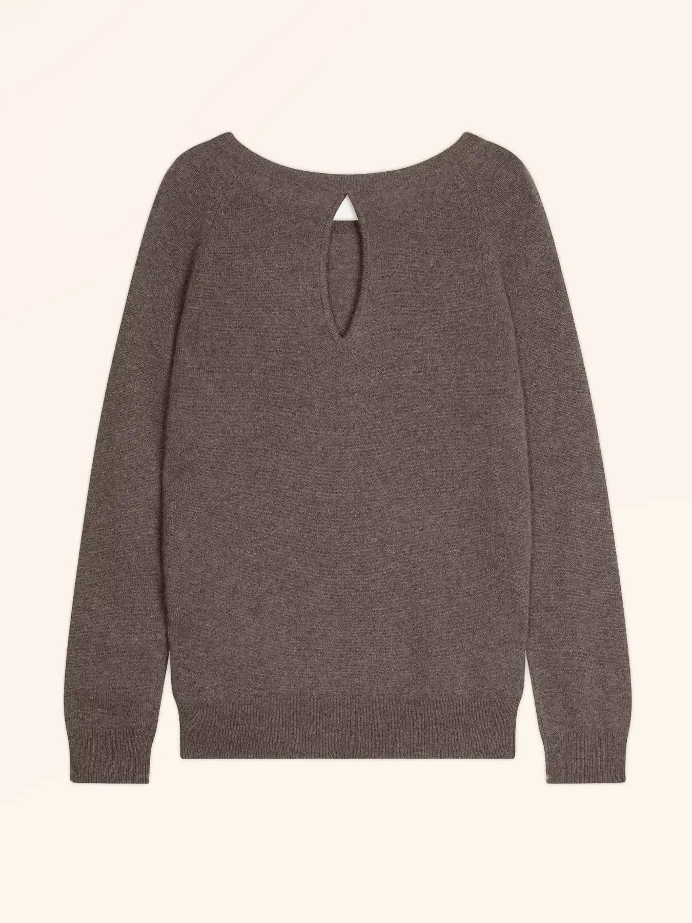 ABIGAILE pullover u-boot-ausschnitt tropfen hinten taupe meliert