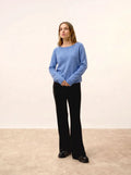ABIGAILE Sweater Boat Neck Drop Back Sky