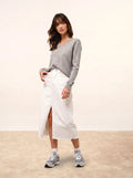 NORA pullover v-ausschnitt wolke meliert