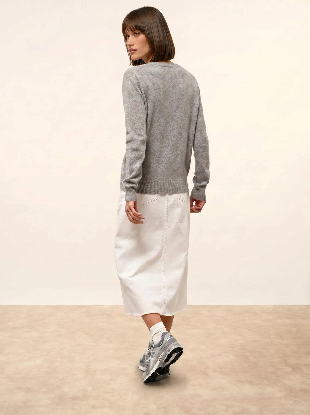 NORA pullover v-ausschnitt wolke meliert