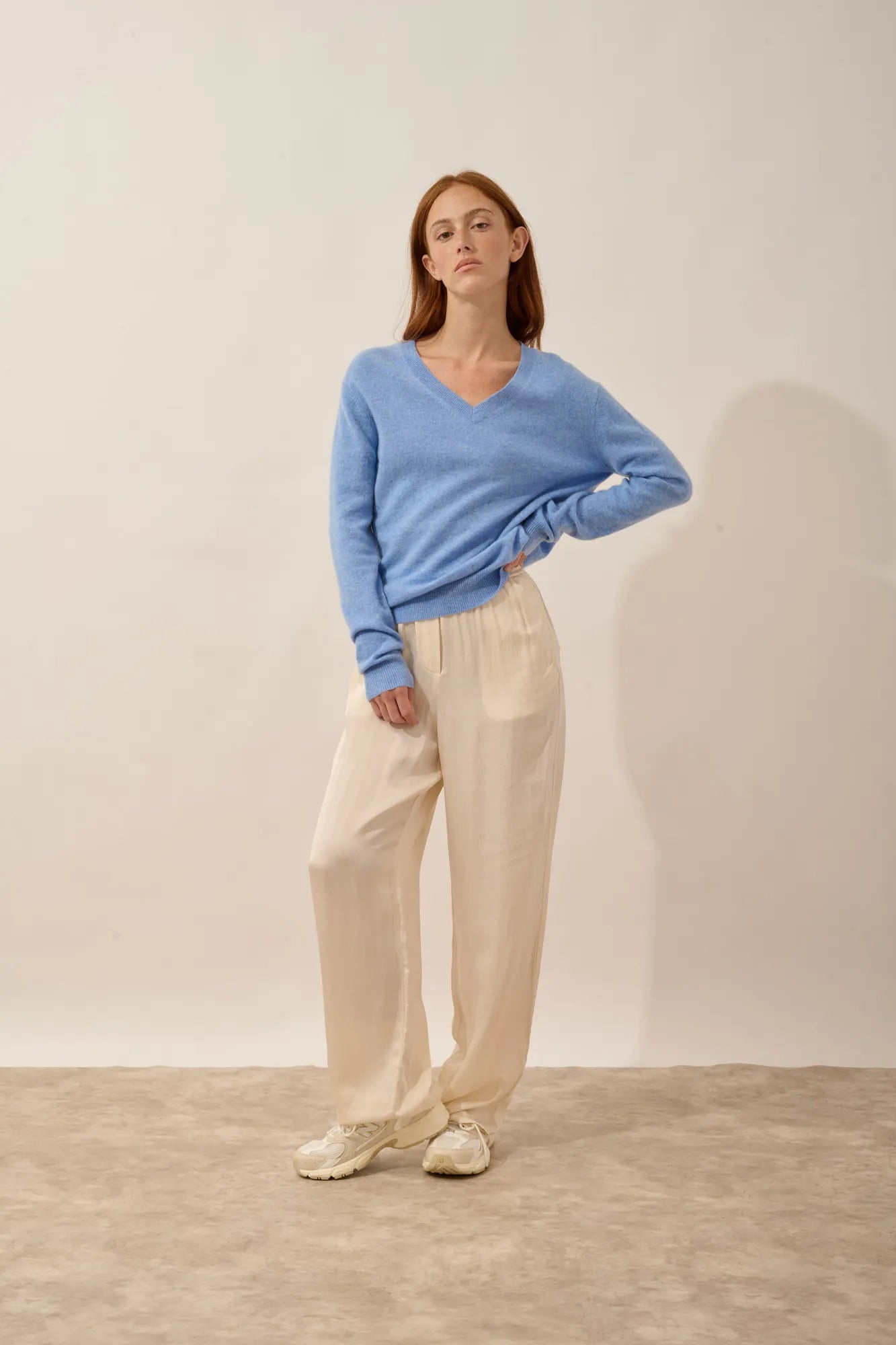 NORA pullover v-ausschnitt himmelblau