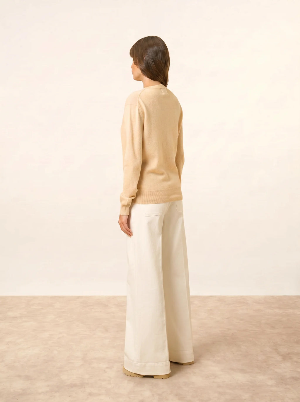 NORA pullover v-ausschnitt sand
