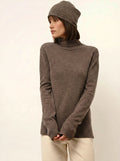 LEXIE pull col roulé taupe chiné