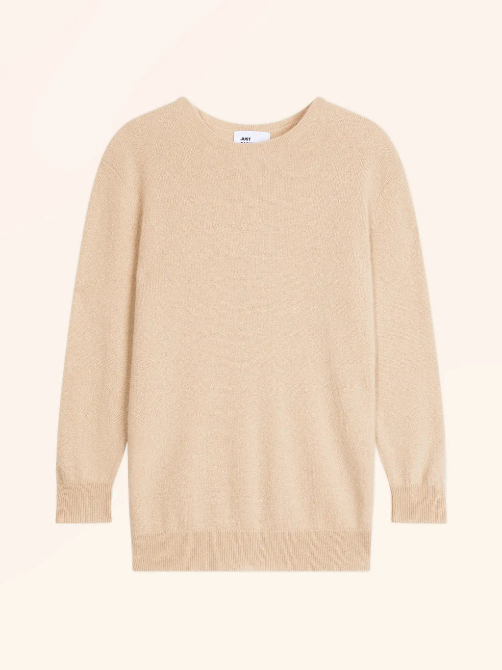 JANICE pullover rundhalsausschnitt geknöpft hinten sand