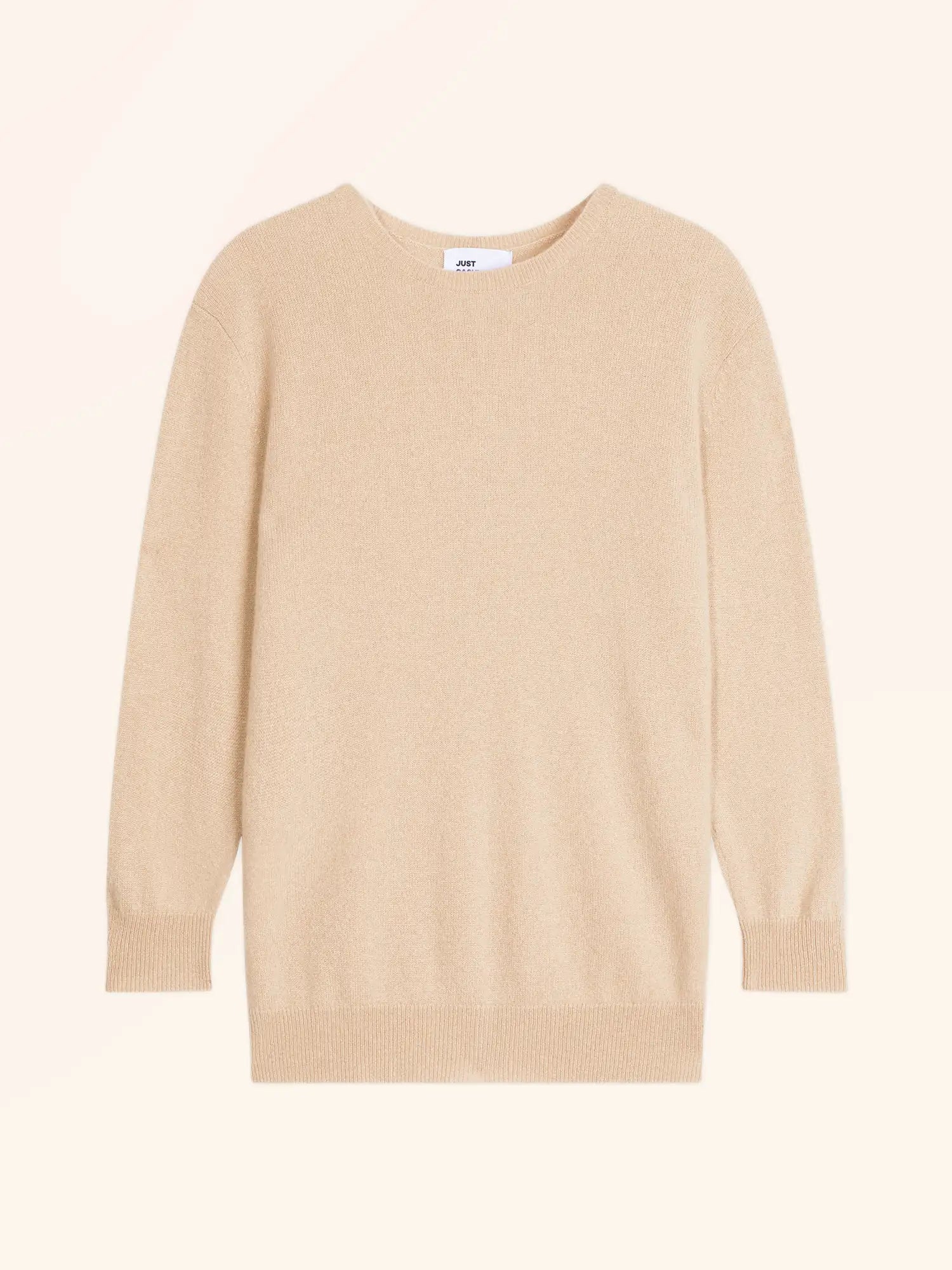 JANICE pullover rundhalsausschnitt geknöpft hinten sand