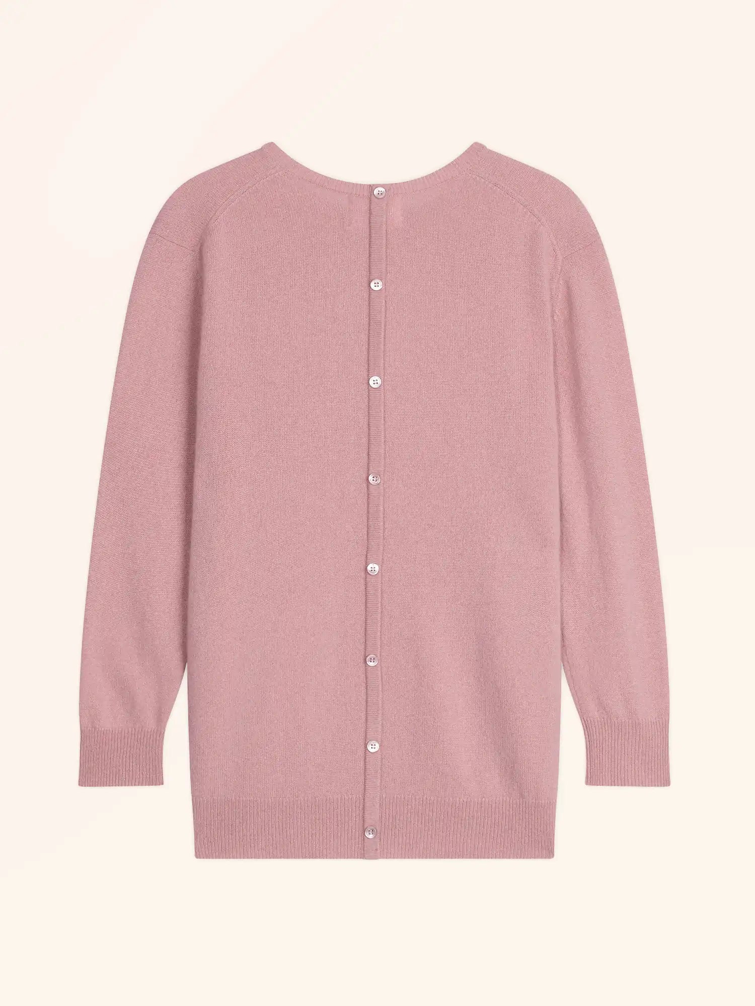 JANICE pullover rundhalsausschnitt geknöpft hinten bois de rosa