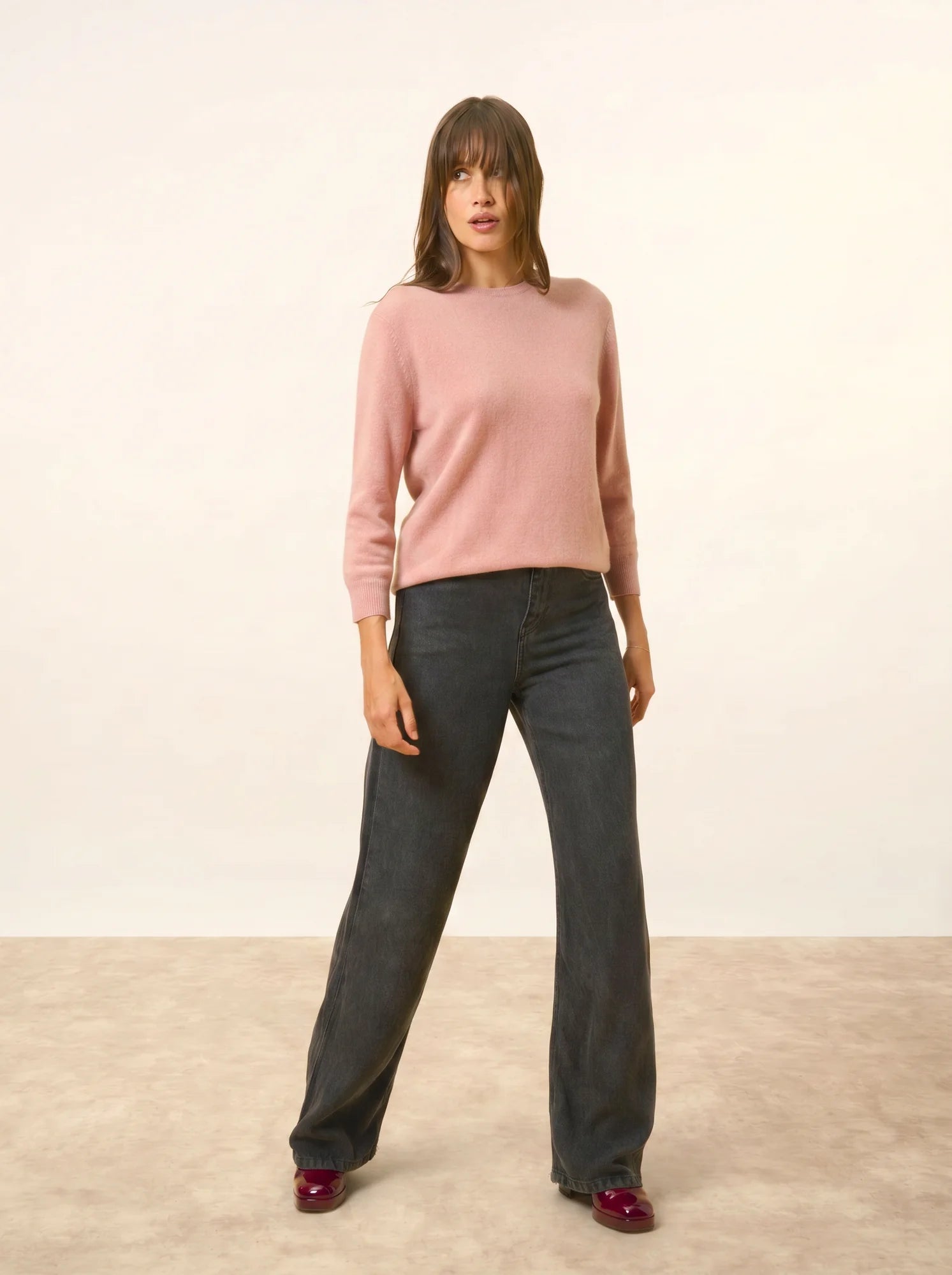 JANICE pullover rundhalsausschnitt geknöpft hinten bois de rosa