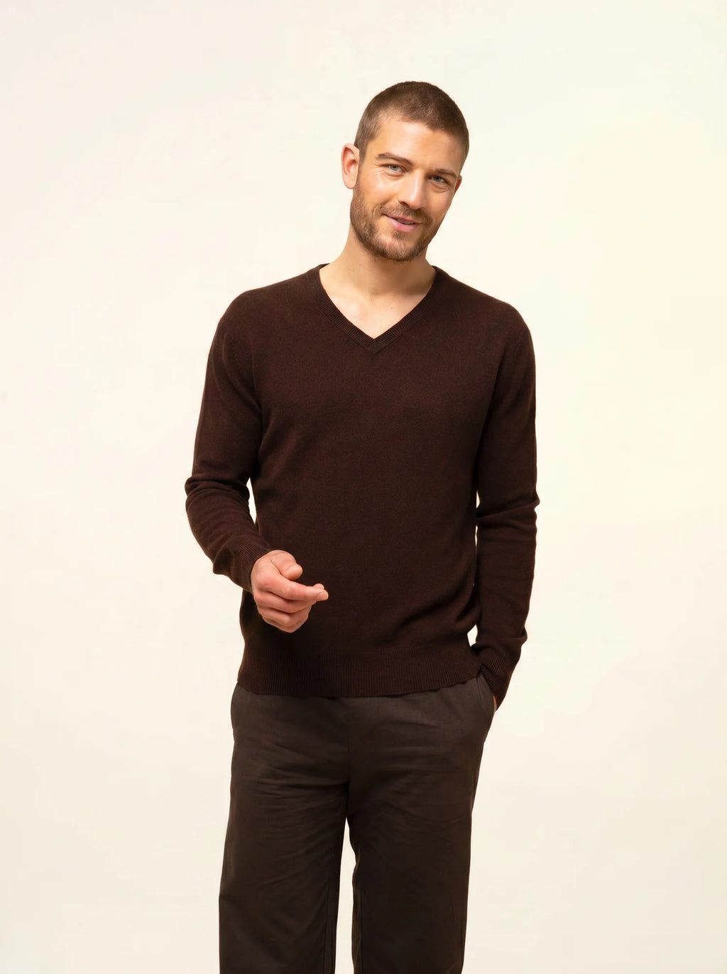 WALT pullover v-ausschnitt choco