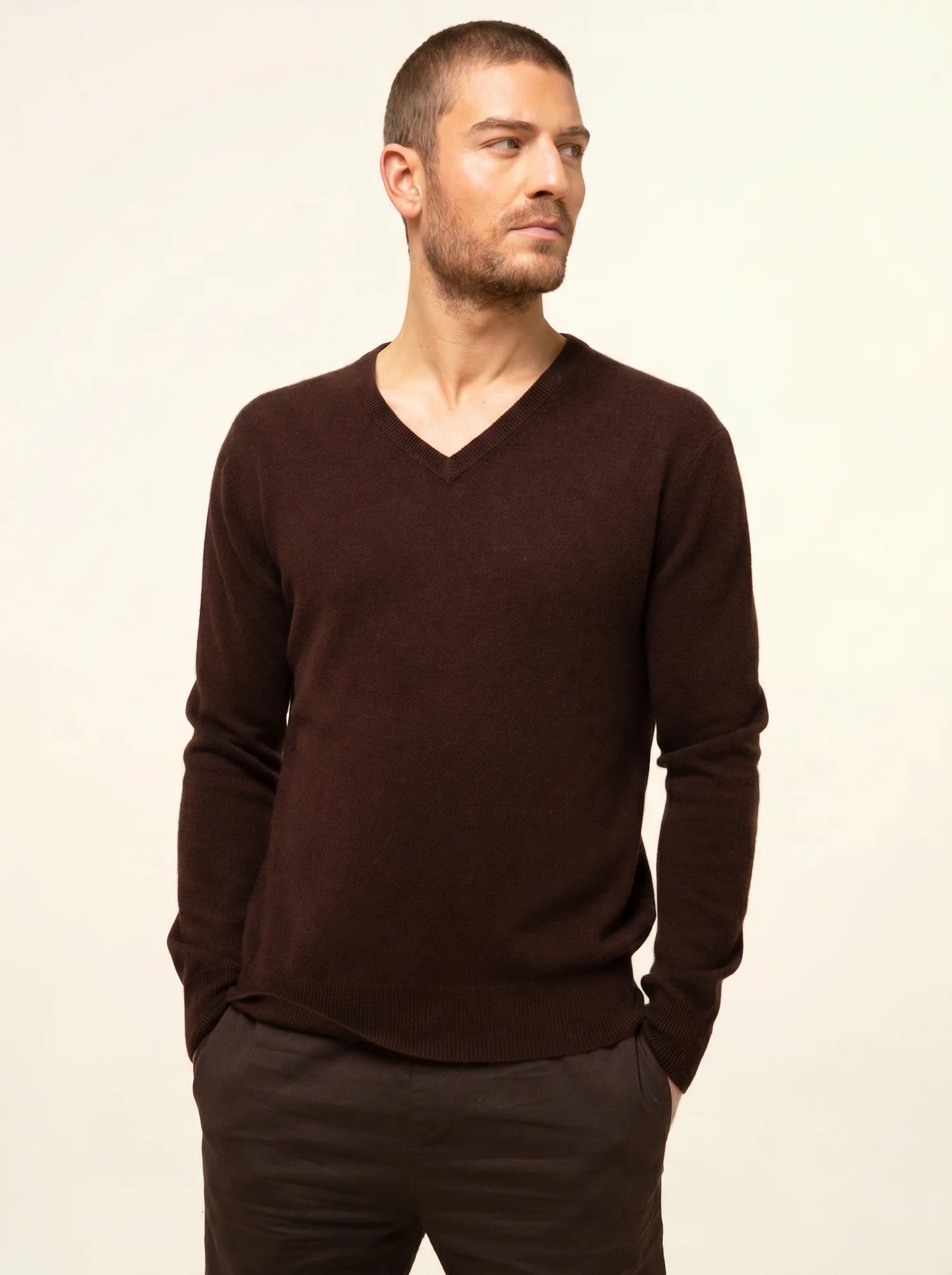 WALT pullover v-ausschnitt choco