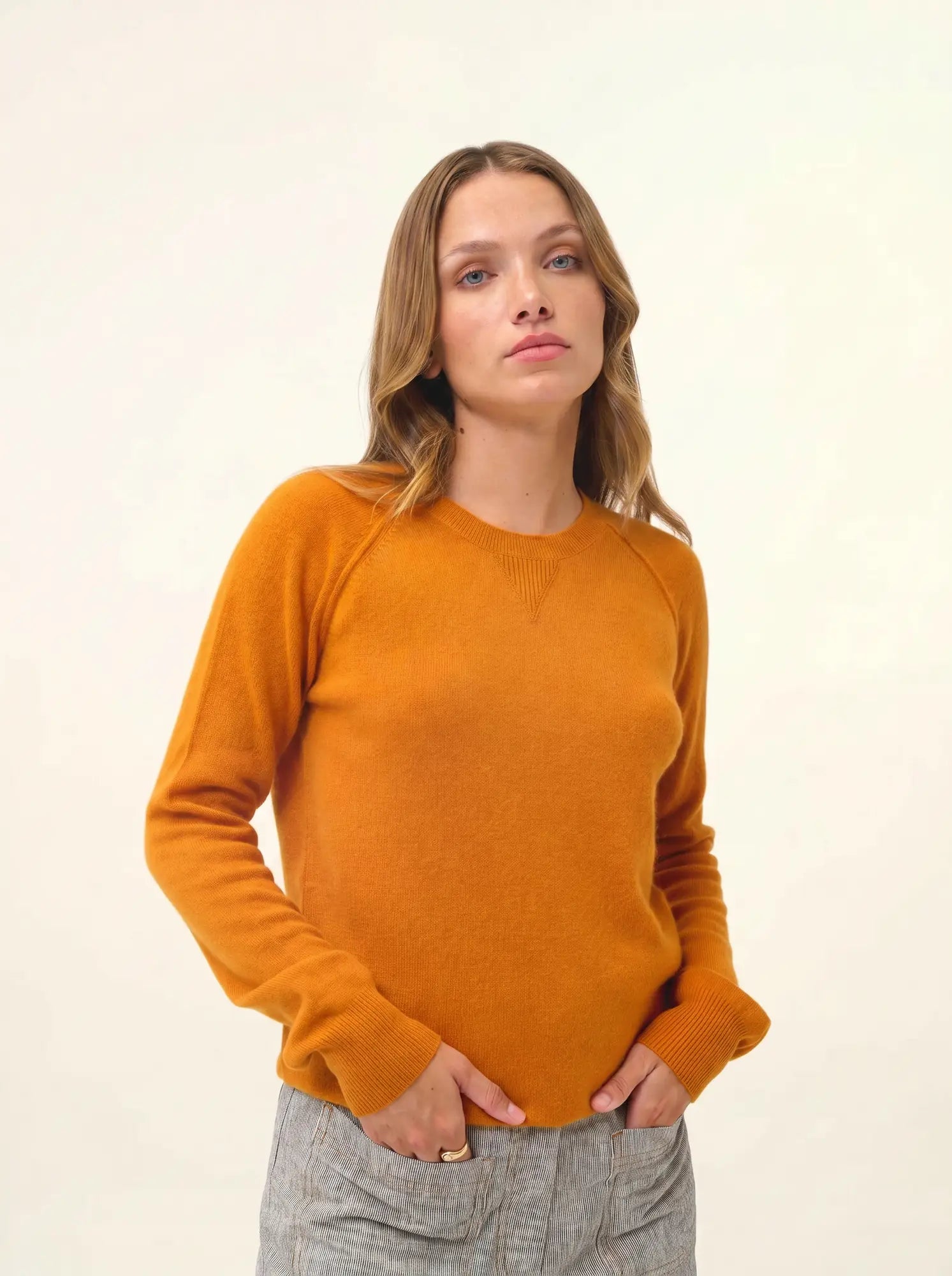 HELEN pullover rundhalsausschnitt ocre