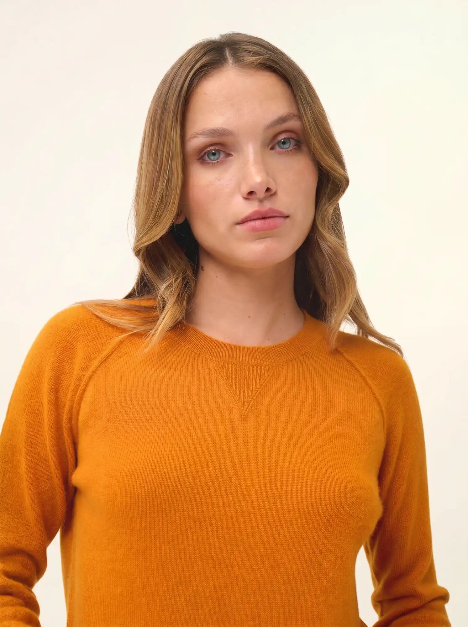 HELEN pullover rundhalsausschnitt ocre