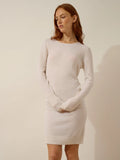 SUSAN kleid rundhalsausschnitt schnee