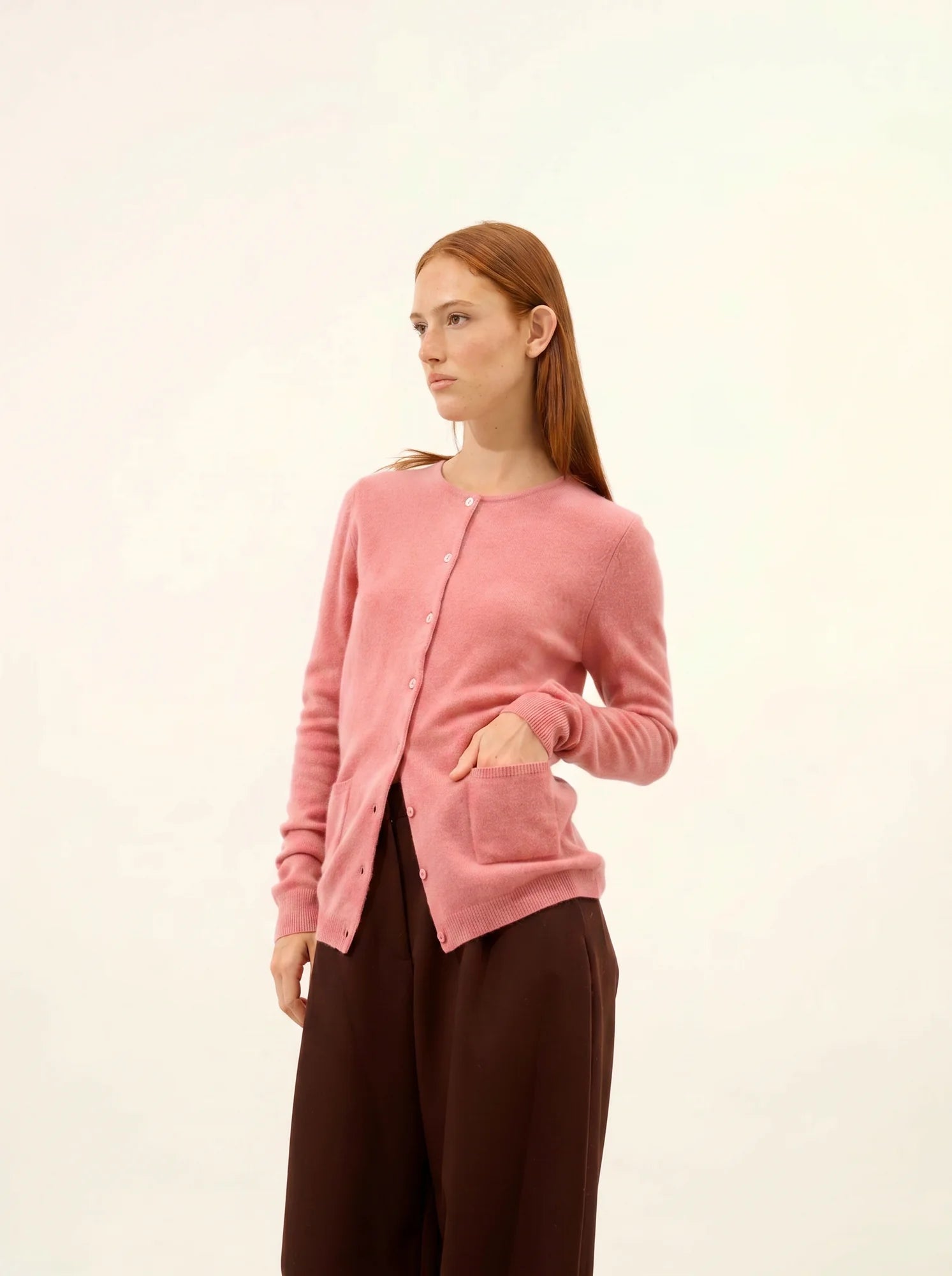 KATHARINE strickjacke rundhalsausschnitt pétale