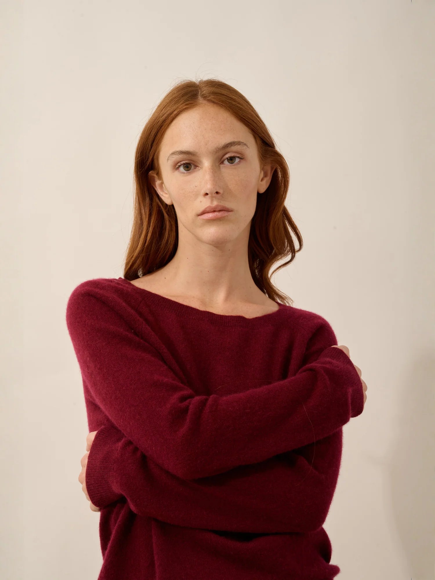 ABIGAILE pullover u-boot-ausschnitt tropfen hinten bordeaux