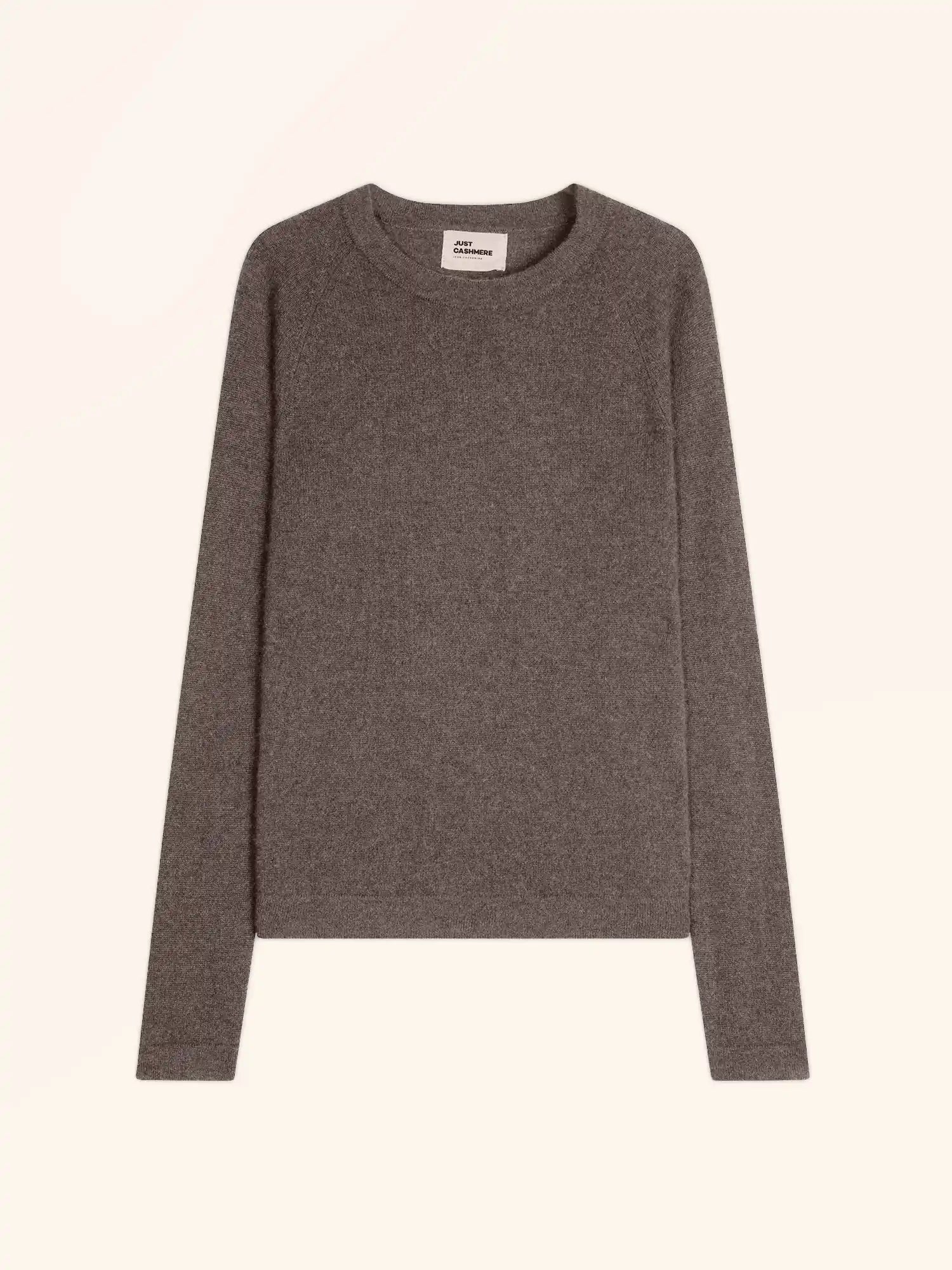 JANE pullover rundhalsausschnitt taupe meliert