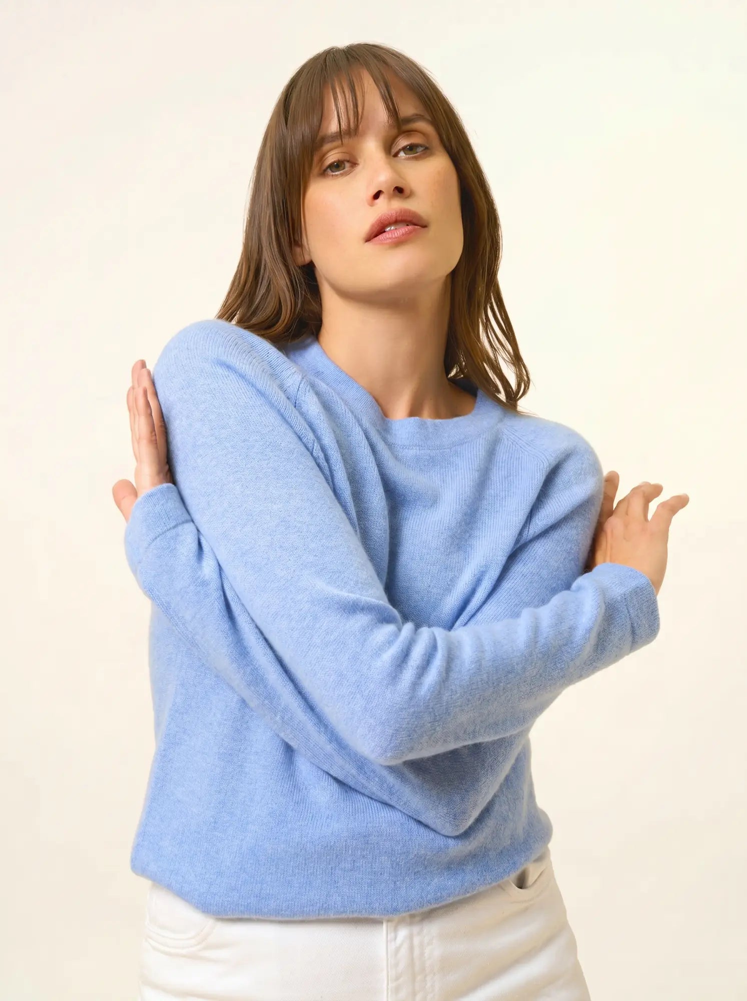 JANE pullover rundhalsausschnitt himmelblau