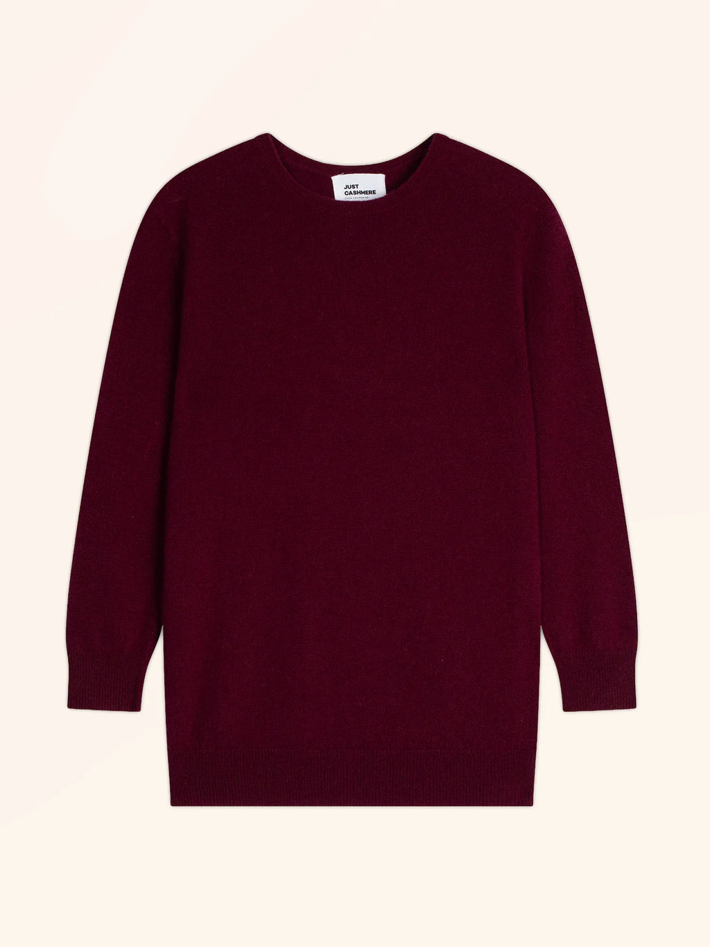JANICE pullover rundhalsausschnitt geknöpft hinten bordeaux