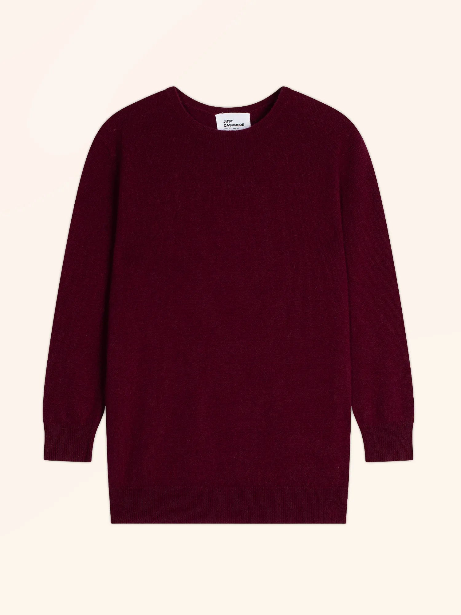 JANICE pullover rundhalsausschnitt geknöpft hinten bordeaux