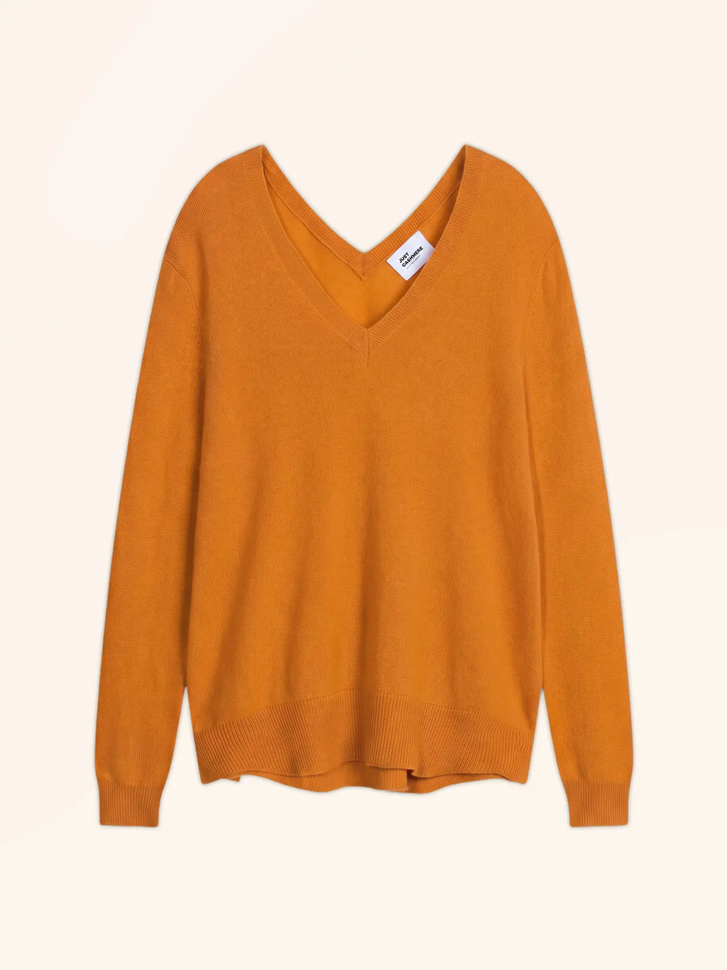 OPAL pullover v-ausschnitt vorne und hinten ocre