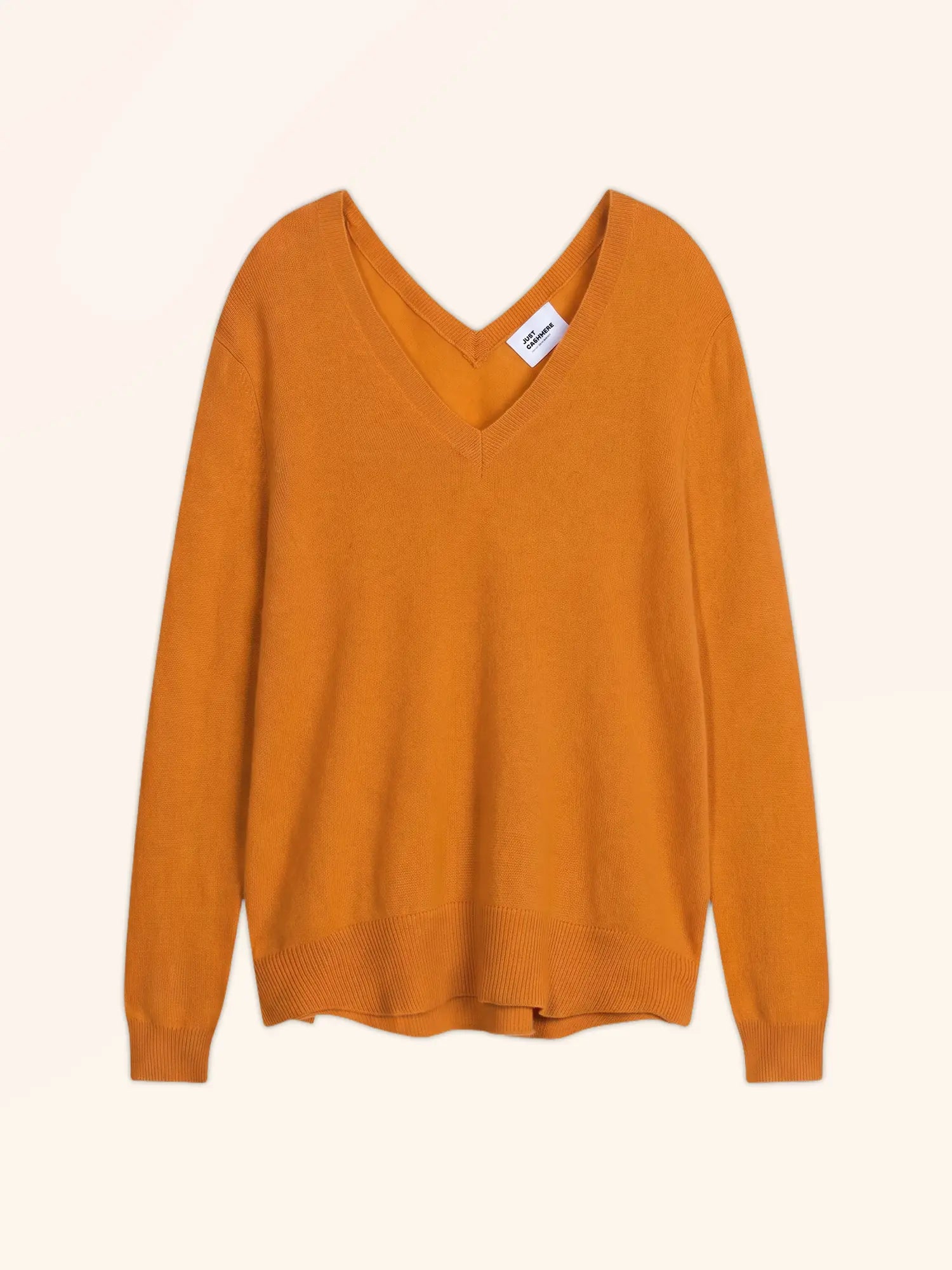 OPAL pullover v-ausschnitt vorne und hinten ocre
