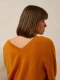 OPAL pullover v-ausschnitt vorne und hinten ocre