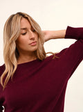 REBECCA pull chauve souris bordeaux