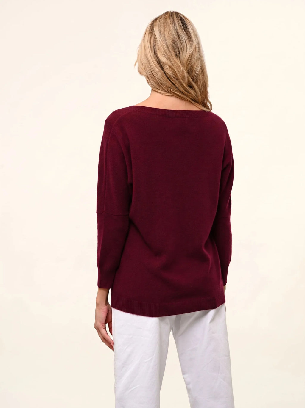 REBECCA pull chauve souris bordeaux