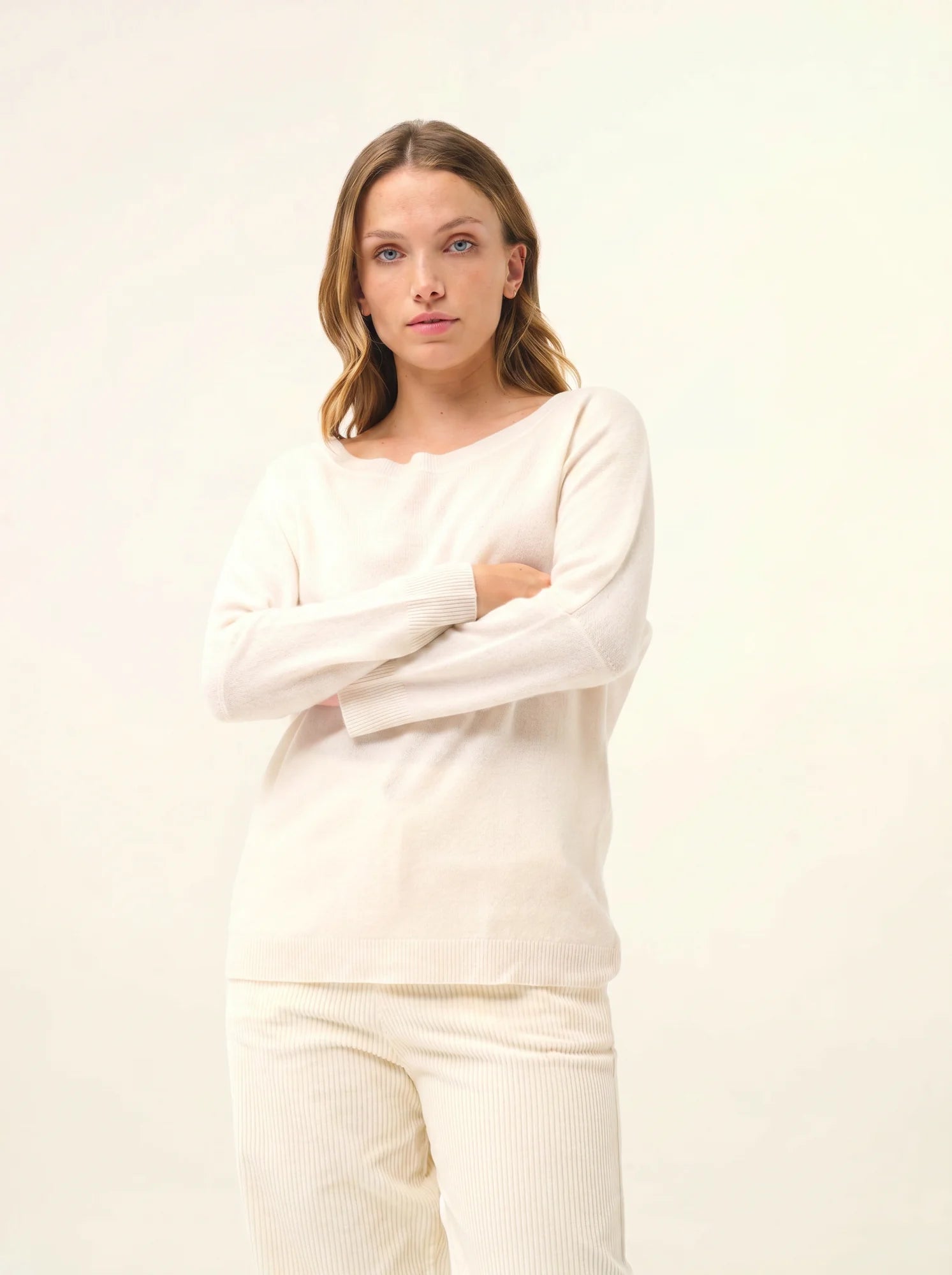 REBECCA pull chauve souris ivoire