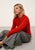 HELEN pull col rond rouge 100% cachemire
