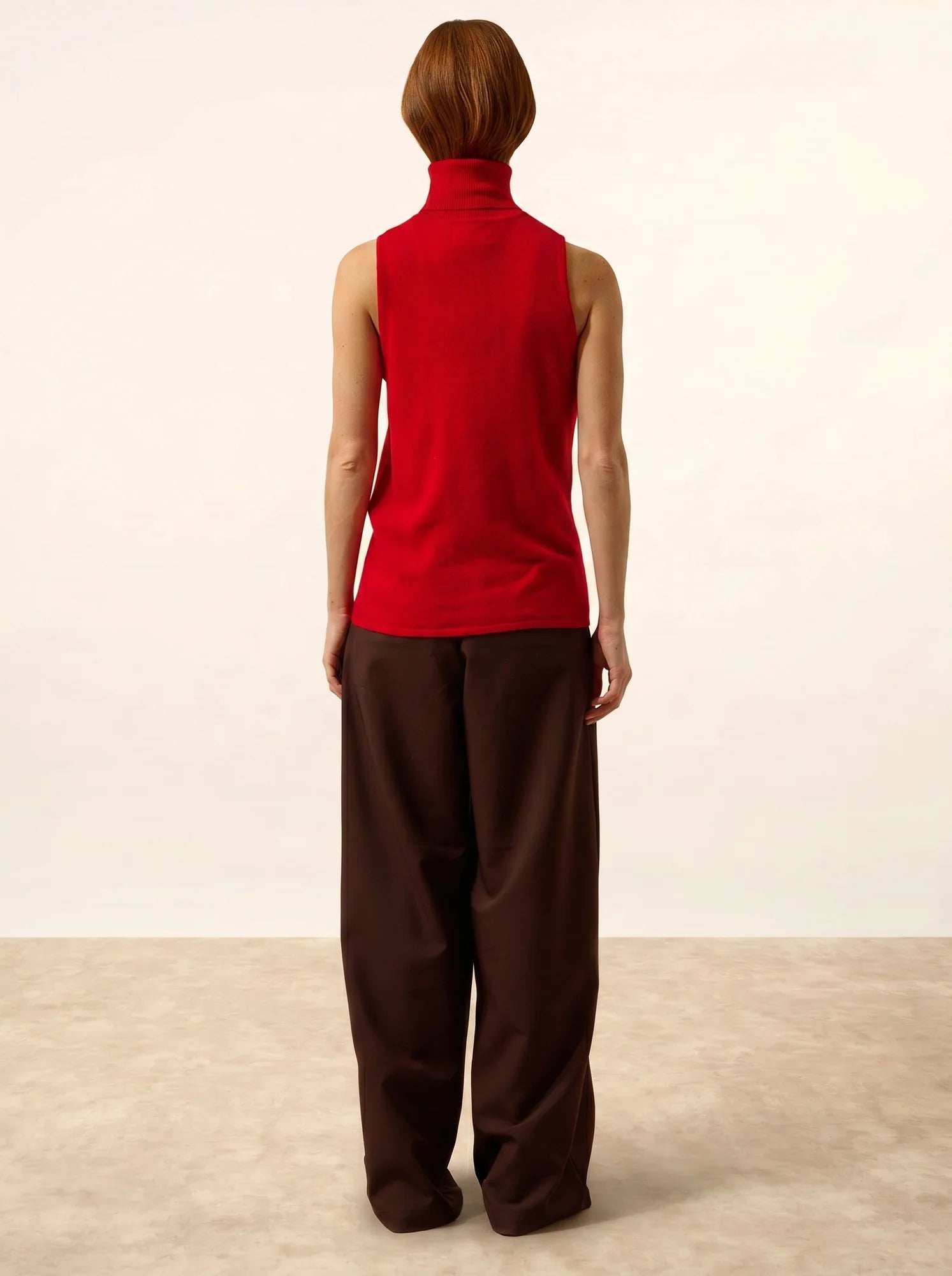 VIOLET pullover rollkragen ärmellos rot