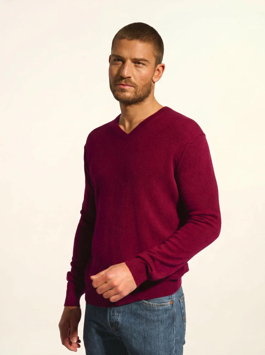 TOM pullover v-ausschnitt bordeaux