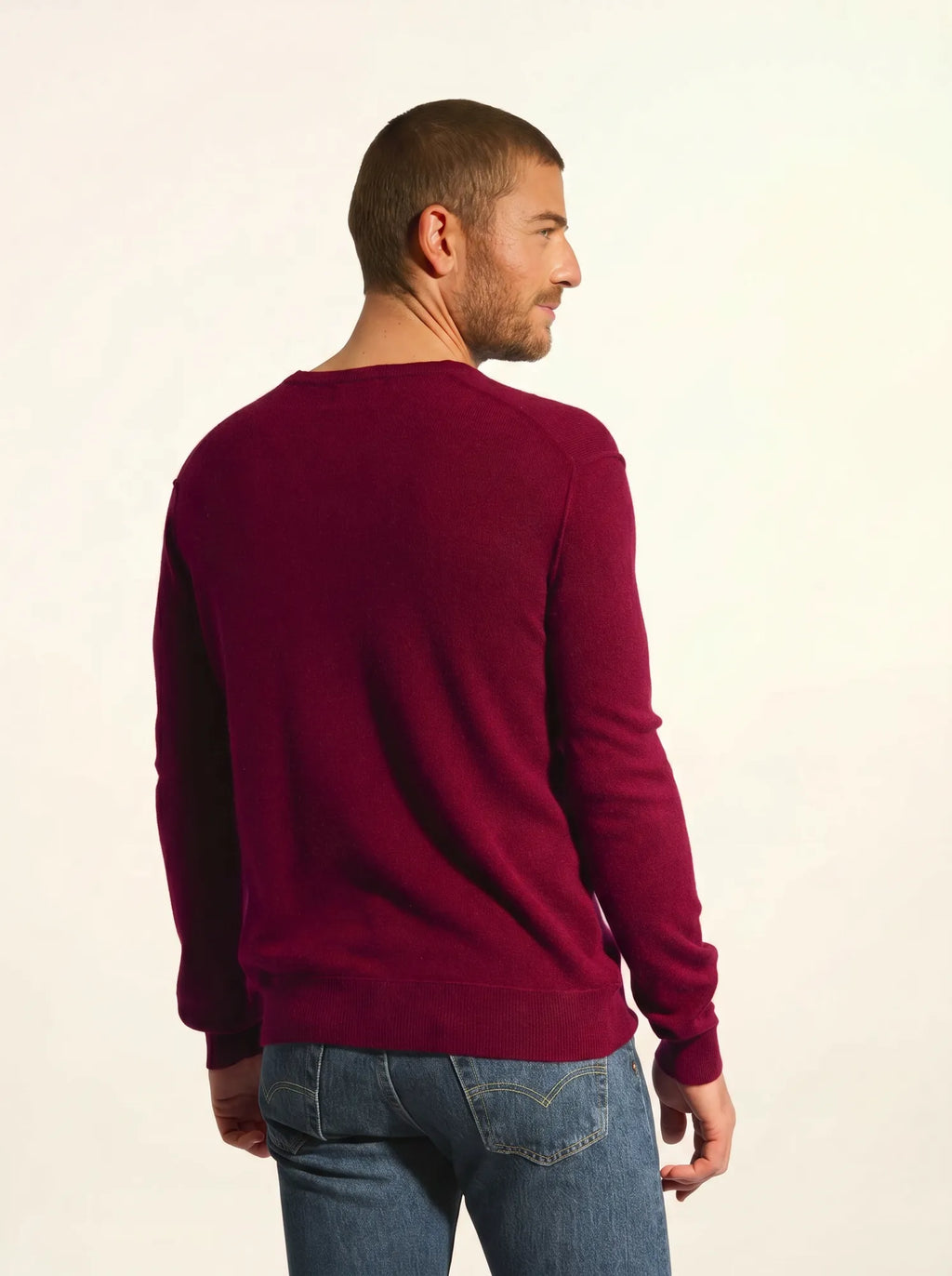 TOM pullover v-ausschnitt bordeaux