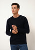 NOE pull col rond navy 100% cachemire