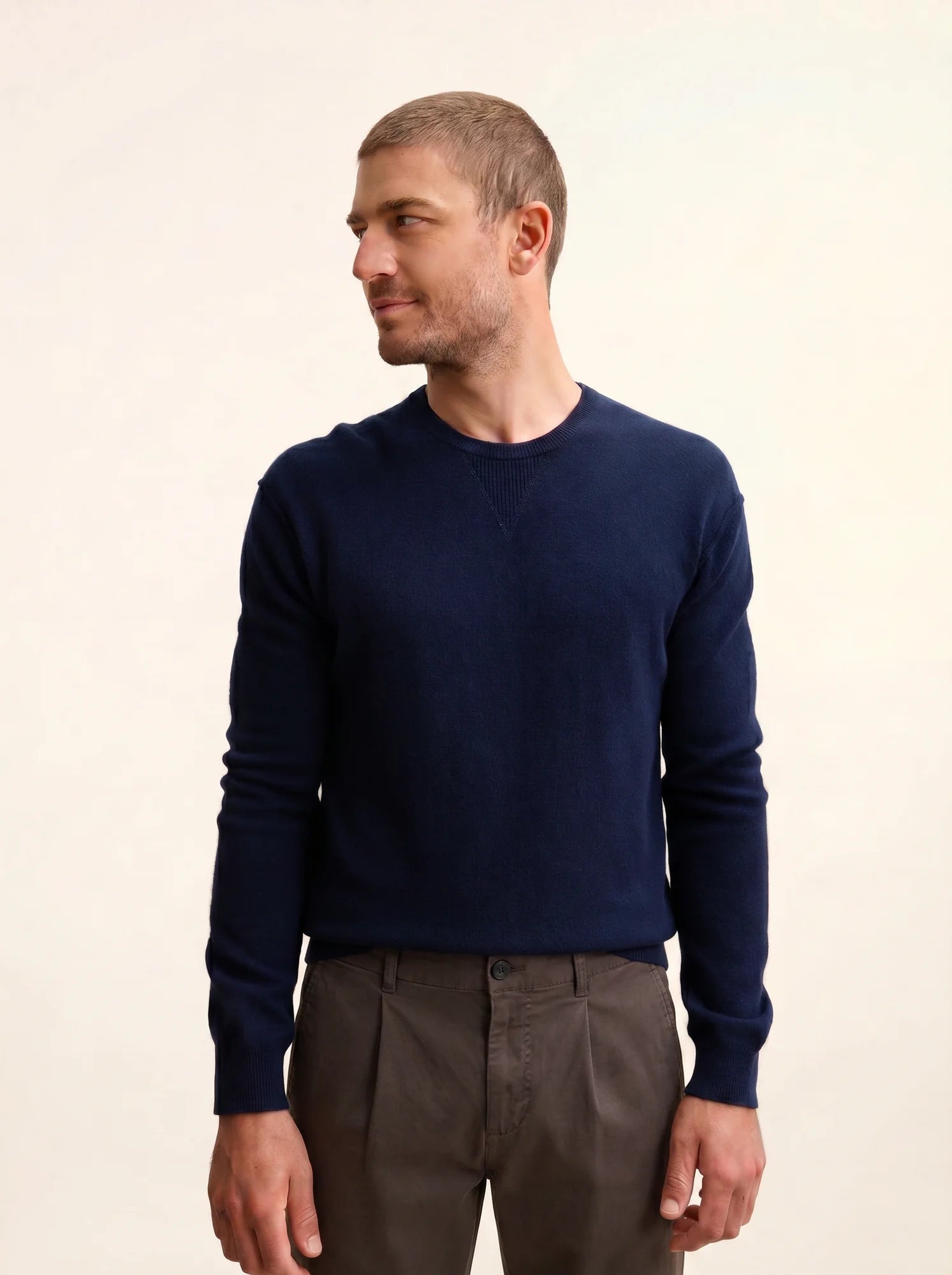 NOE pullover rundhalsausschnitt marineblau