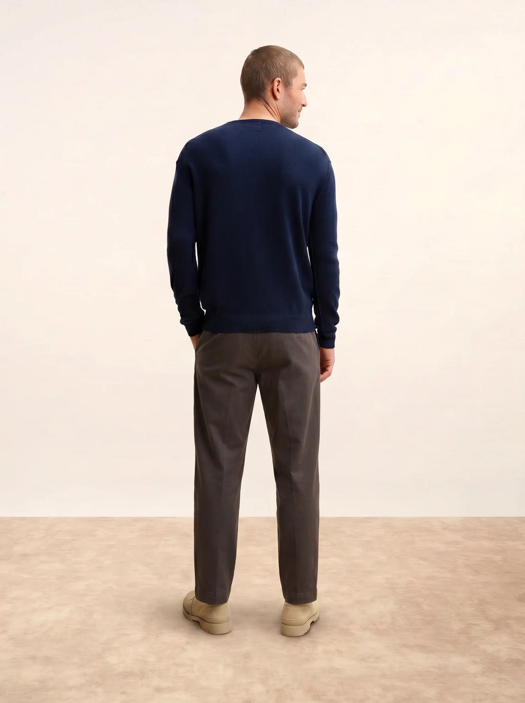 NOE pullover rundhalsausschnitt marineblau