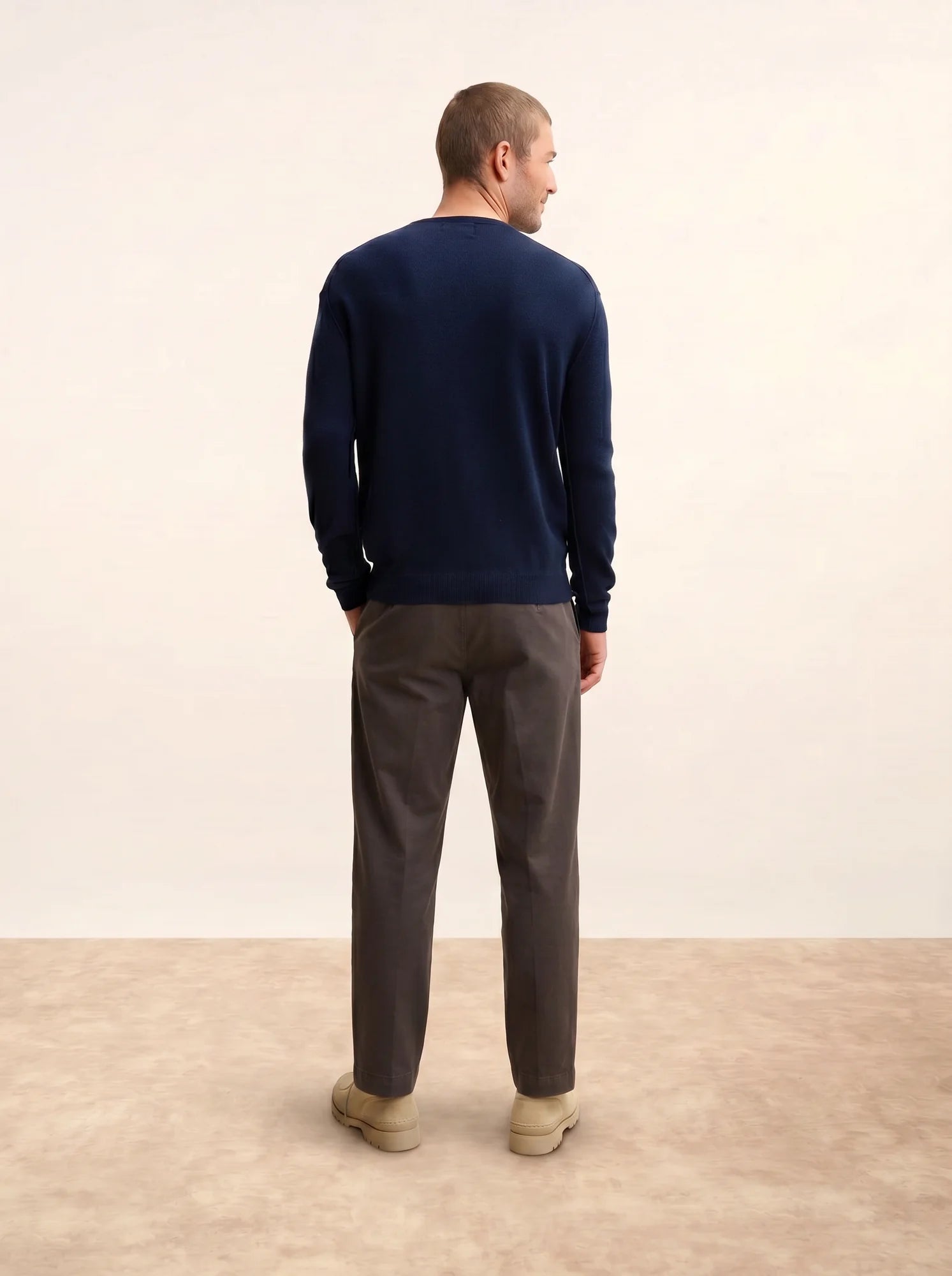 NOE pullover rundhalsausschnitt marineblau
