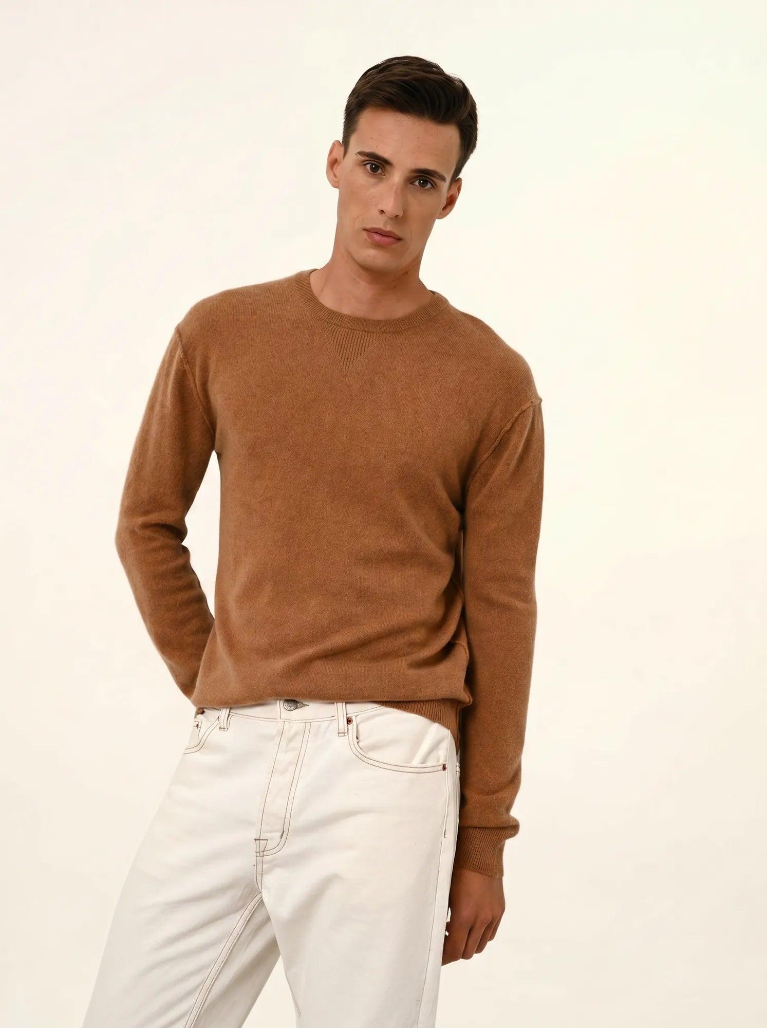 NOE pullover rundhalsausschnitt noisette
