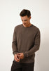 NOE pull col rond taupe chiné 100% cachemire