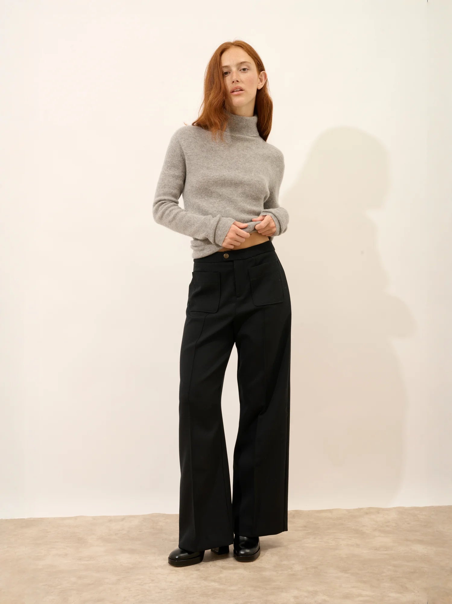 LANAIS pull col roulé nuage chiné