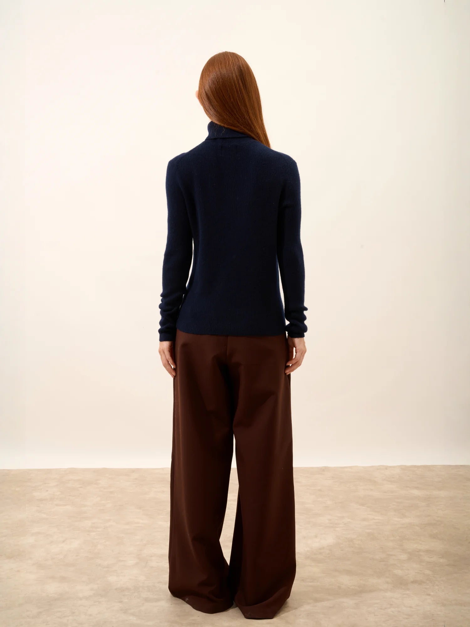 LANAIS pull col roulé bleu marine
