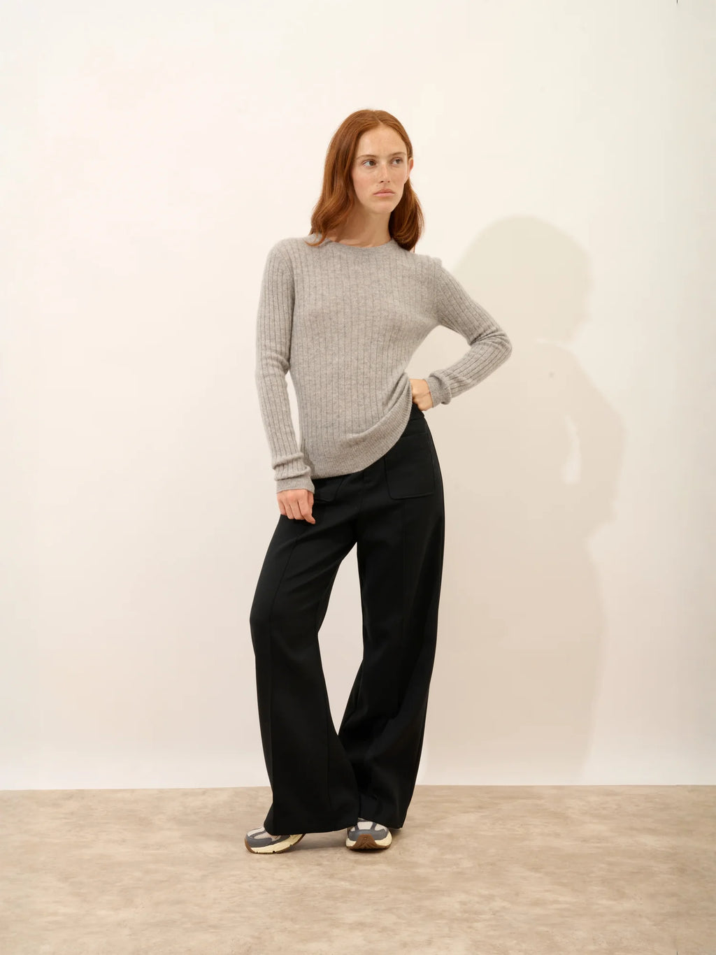 AVANA pullover rundhalsausschnitt wolke meliert