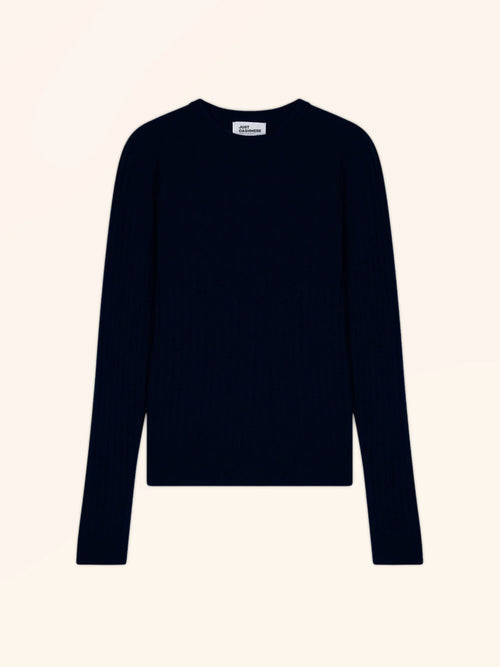 AVANA pull col rond bleu marine