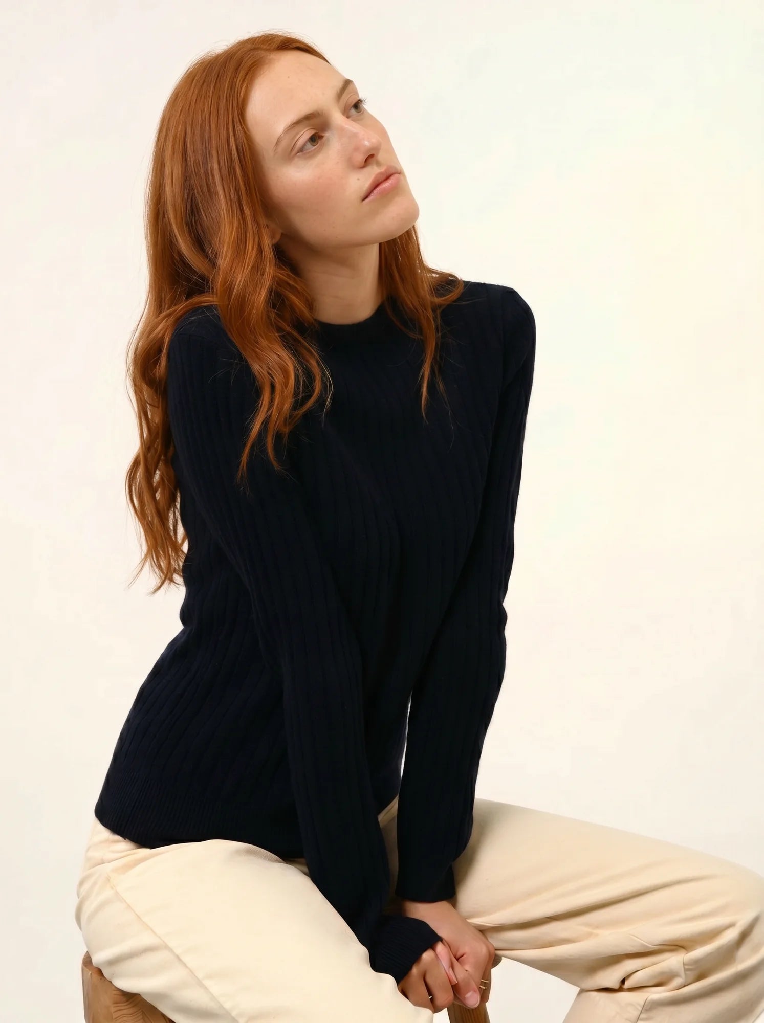 AVANA pullover rundhalsausschnitt marineblau
