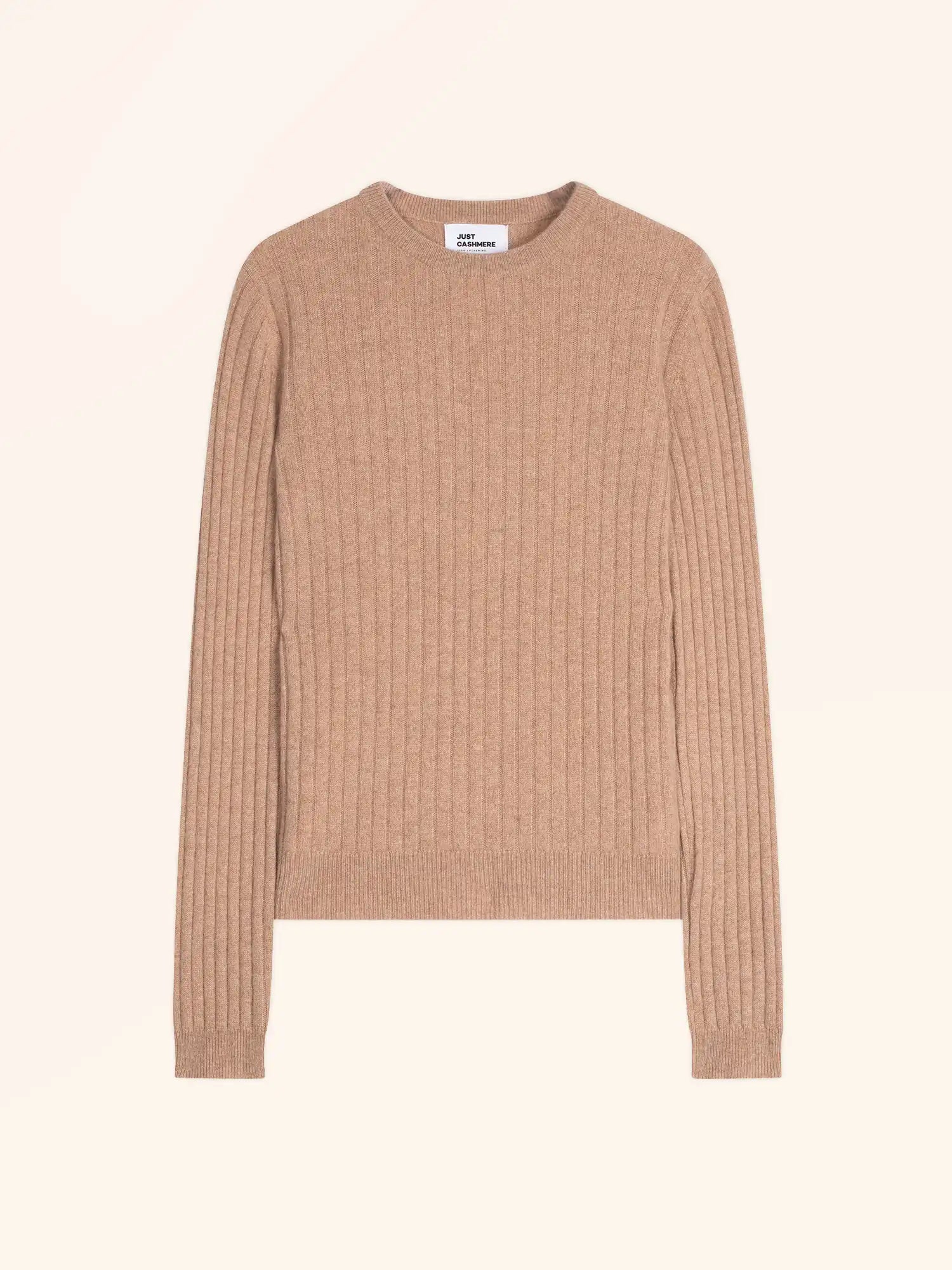 AVANA pullover rundhalsausschnitt camel meliert